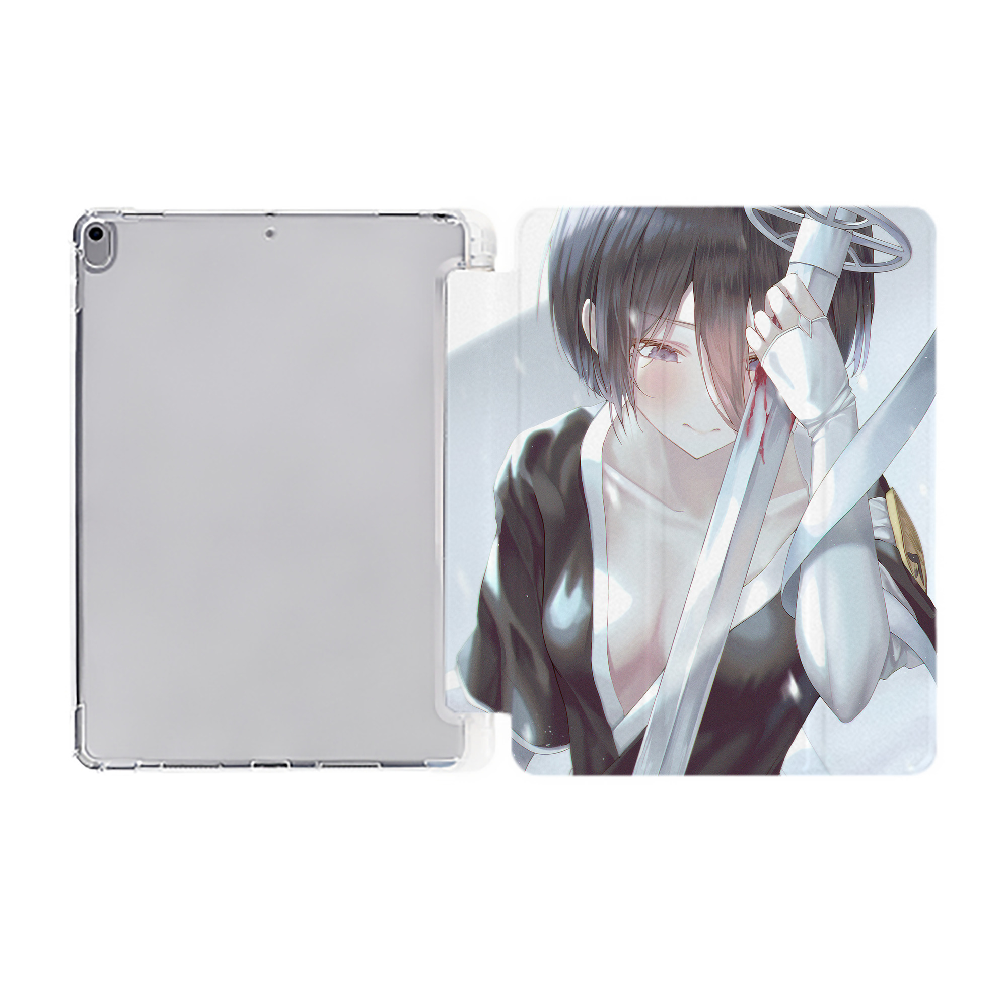 （画像用） ブリーチ BLEACH IPad ケース ペン収納付き 三つ折りスタンド PUレザー×シリコン 対応機種9.5/10.5/10.9インチ